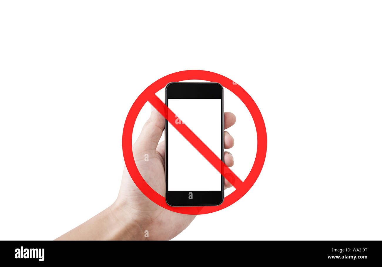 Kein Telefon oder ein Foto nicht unterzeichnen, auf weißem Hintergrund ermöglichen Stockfoto