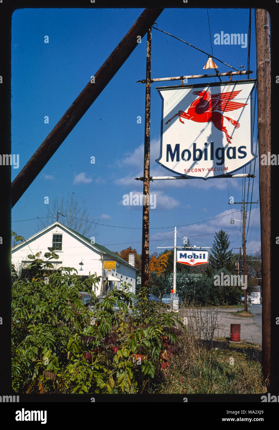 Bill's Auto Service Mobil Benzin Schilder, Route 213, Olivebridge, New York Stockfoto