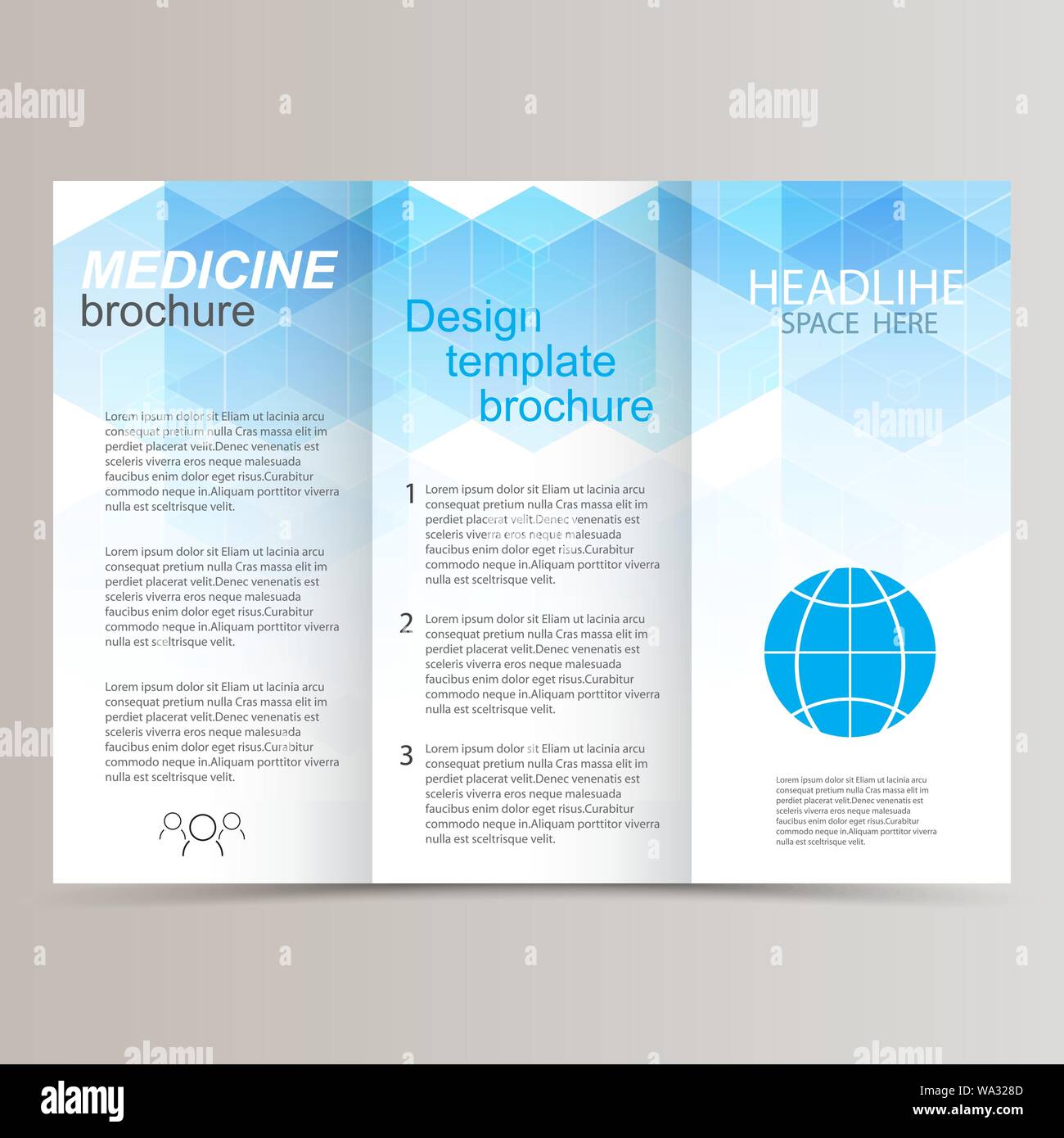 Broschüre Design vorlage tri-fold Vektor abstrakte Dreiecke Stock Vektor