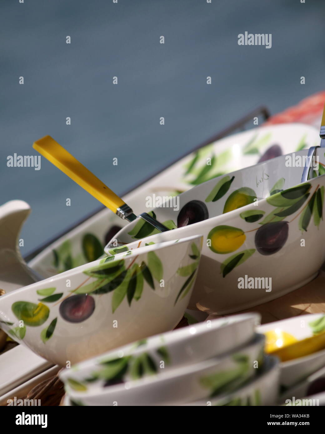 Keramik auf den Markt in Lazise, Gardasee, Italien Stockfotografie