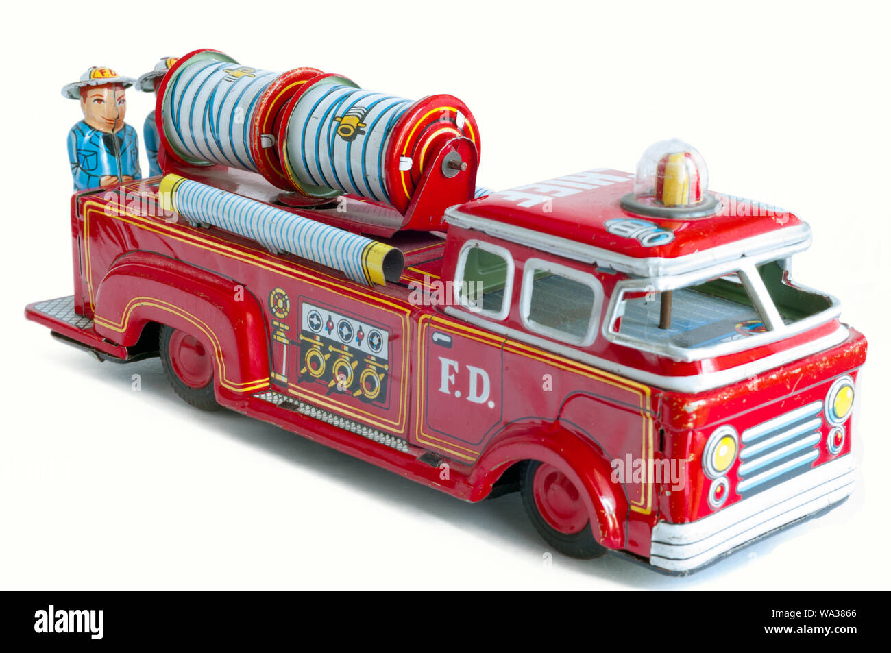 Ein schöner roter Vintage firetruck Tin Toy Stockfoto