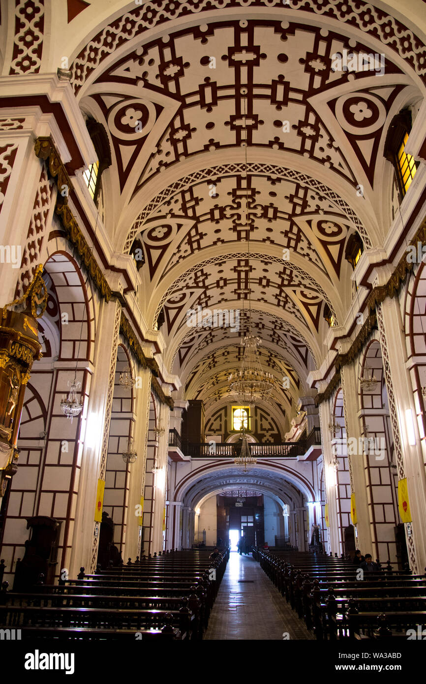 San Francisco Kirche, Kloster, Museum ComplexChurch Interieur, verändert, Klöster, Lima, Peru, Südamerika Stockfoto
