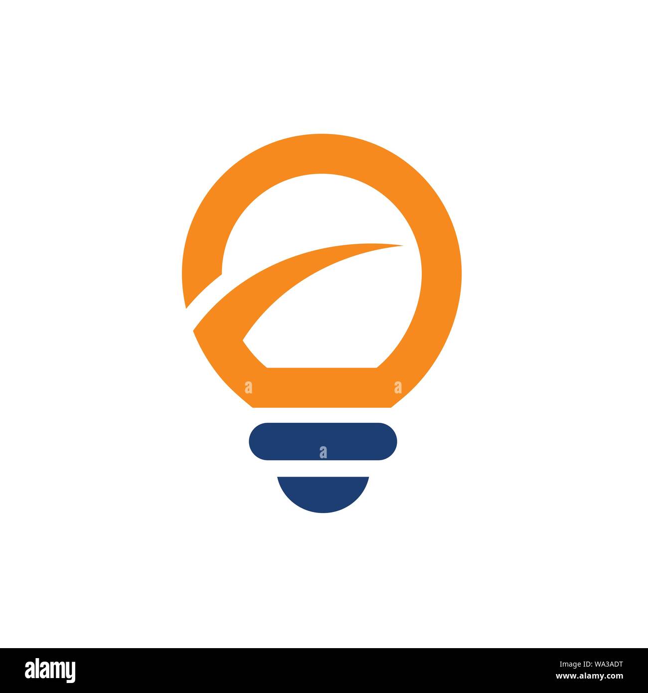 Glühbirne Logo Vorlage, sauber und einfach Logo Vorlage, für ein kreatives Unternehmen, Studio, Service Lösung etc. geeignet. Stock Vektor