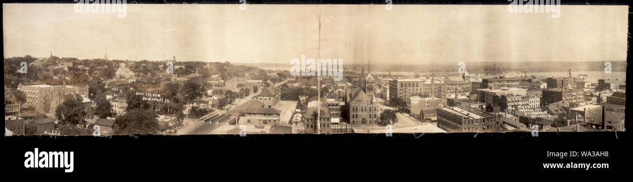 Birds Eye View, Davenport, IA Stockfoto