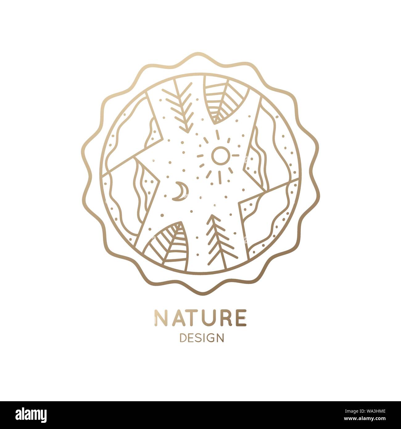 Logo Natur Landschaft Stock Vektor