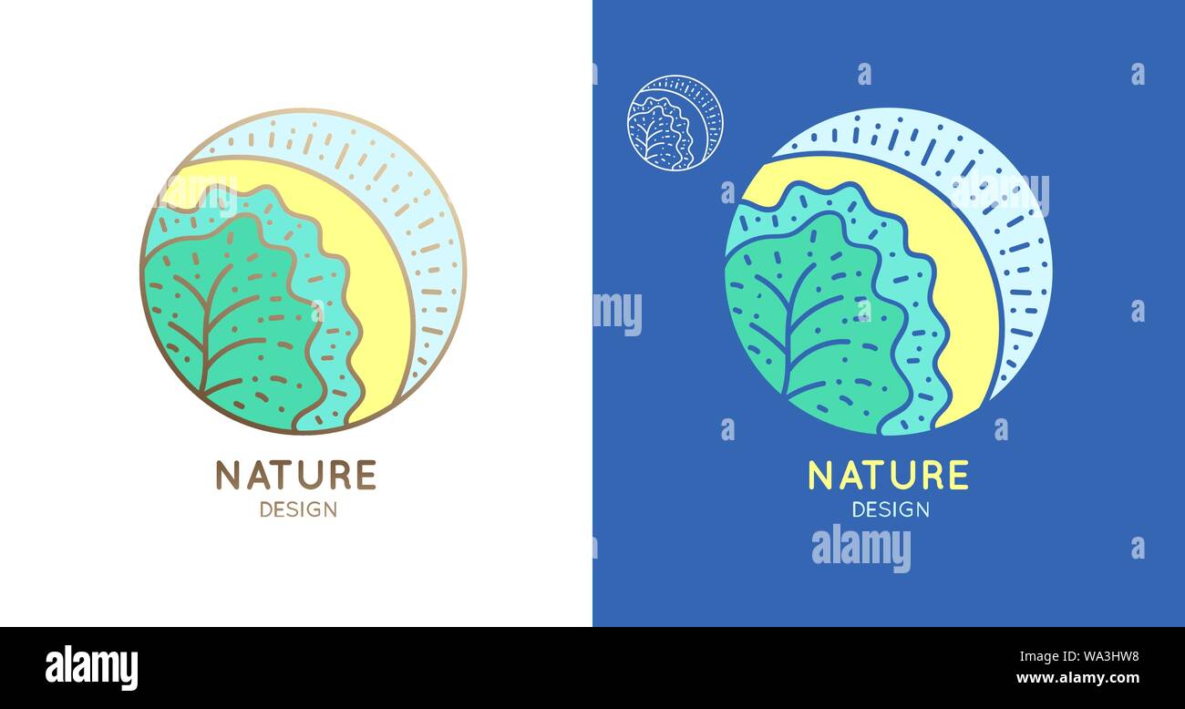 Logo Natur Sonne Baum Stock Vektor