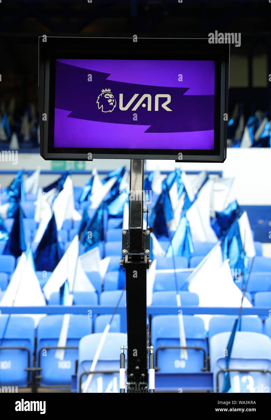 Var Monitor, Everton FC V FC Watford, 2019 Credit: Allstar Bildarchiv/Alamy leben Nachrichten Stockfoto