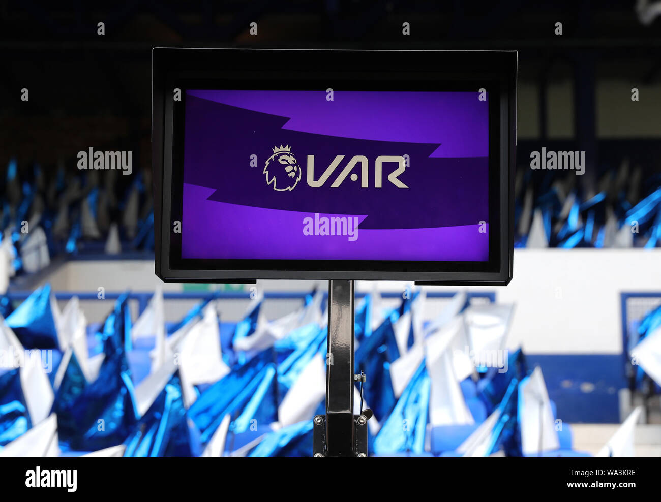 Var Monitor, Everton FC V FC Watford, 2019 Credit: Allstar Bildarchiv/Alamy leben Nachrichten Stockfoto