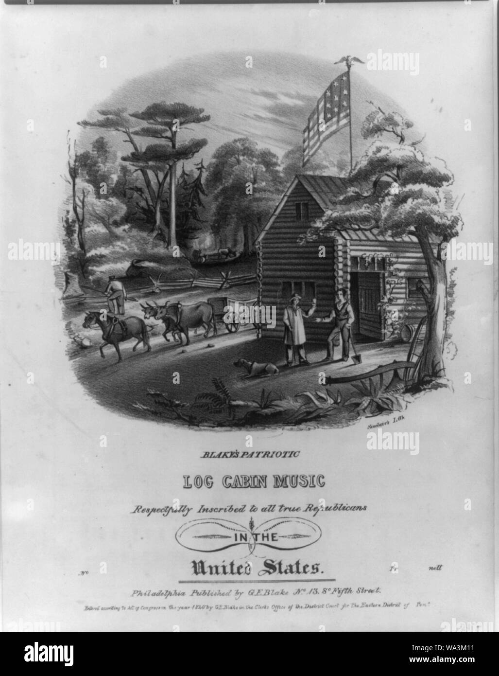 Blake's patriotischen Kabine Musik anmelden Stockfoto