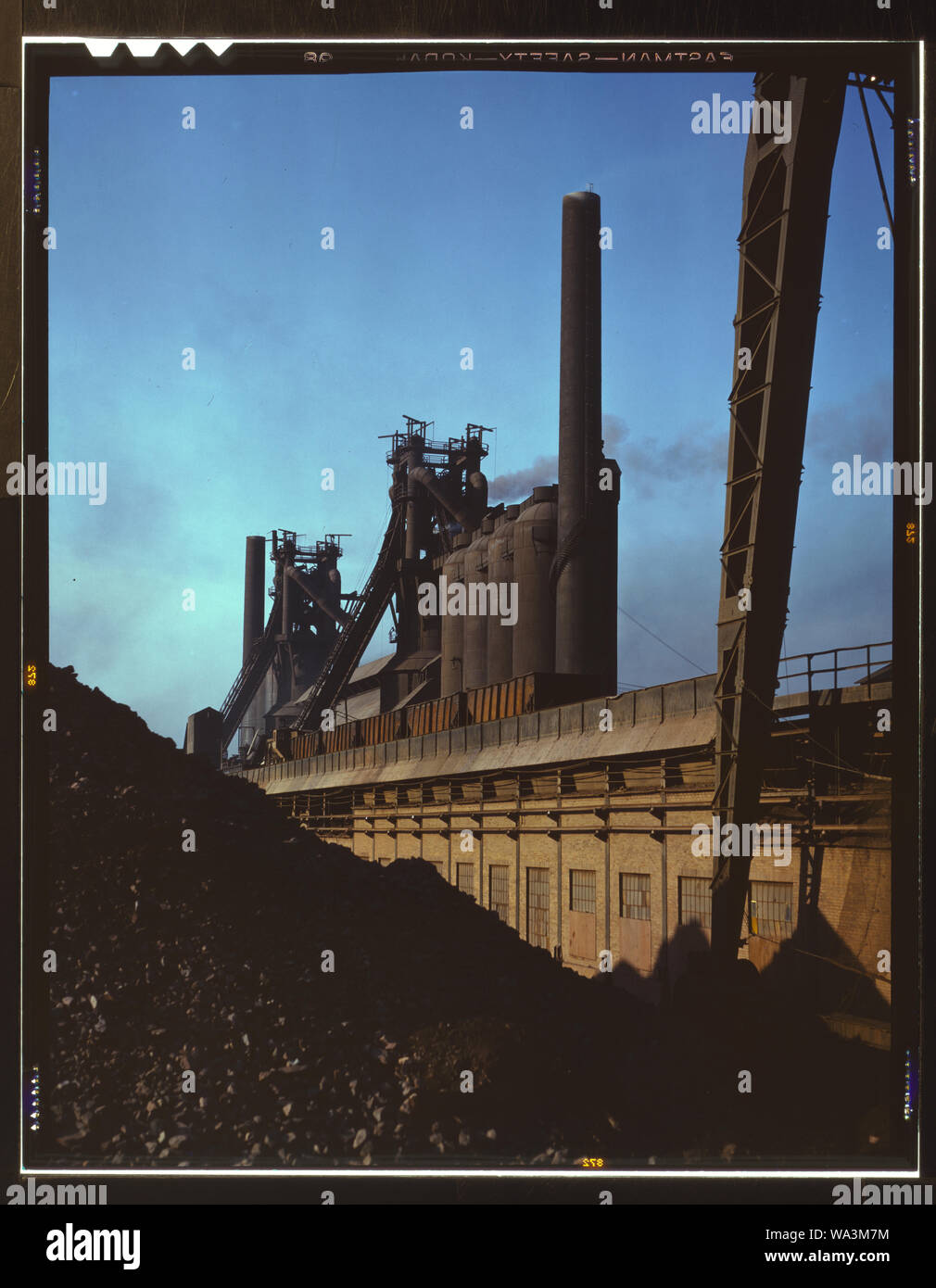 Hochöfen und Eisenerz an der Carnegie-Illinois Steel Corporation Mühlen, Ätna, Pennsylvania Stockfoto