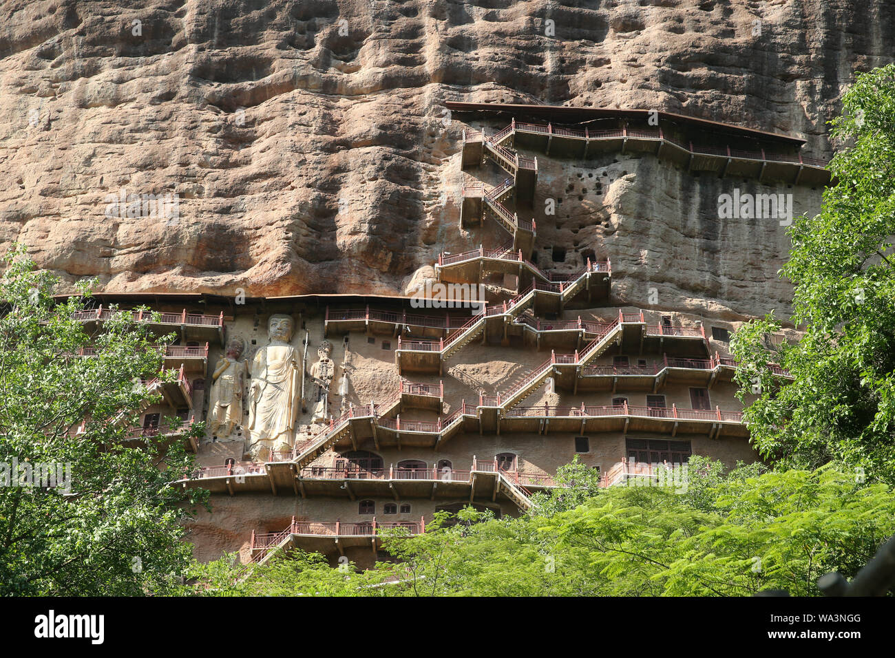 Maijishan Grotten Tianshui in der Provinz Gansu Stockfoto