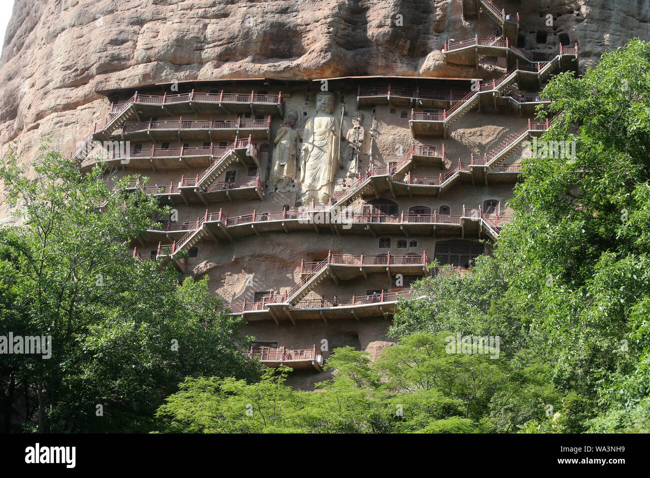 Maijishan Grotten Tianshui in der Provinz Gansu Stockfoto