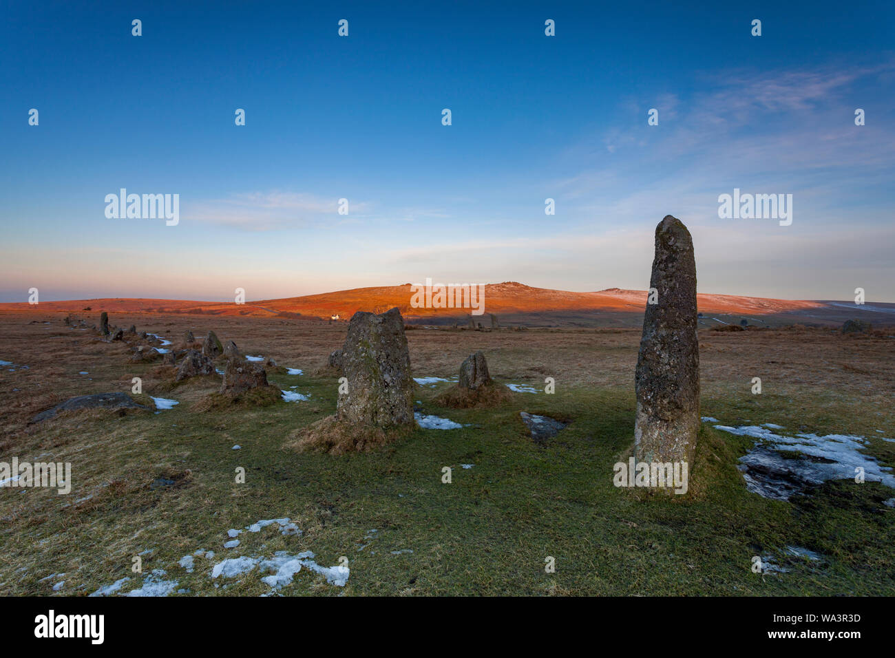 Alte Steine, Merrivale, Dartmoor Stockfoto