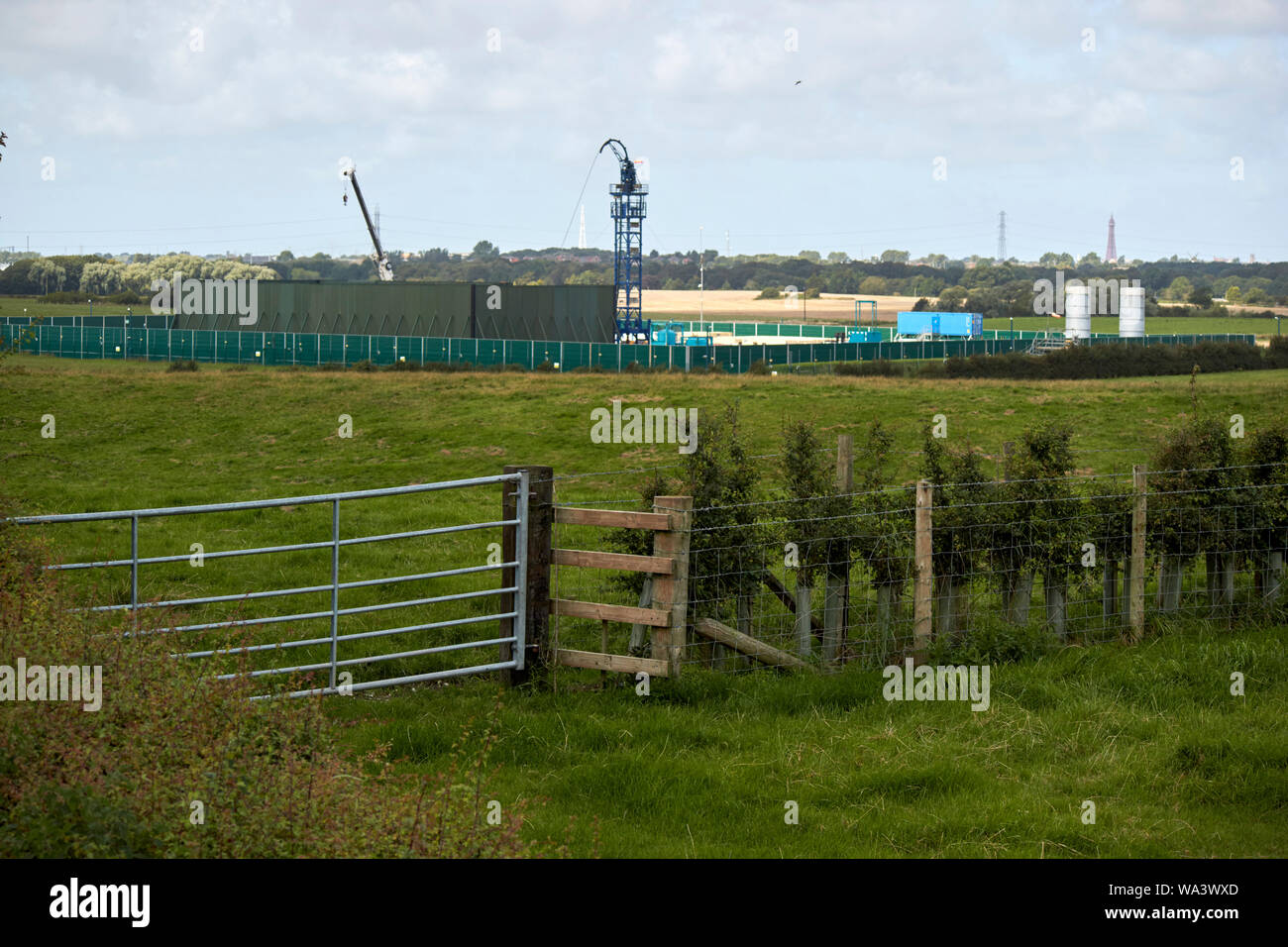 Ackerland in der Nähe der Cuadrilla fracking Website in Preston New Road, Little Plumpton, in der Nähe von Blackpool Lancashire England Großbritannien Stockfoto
