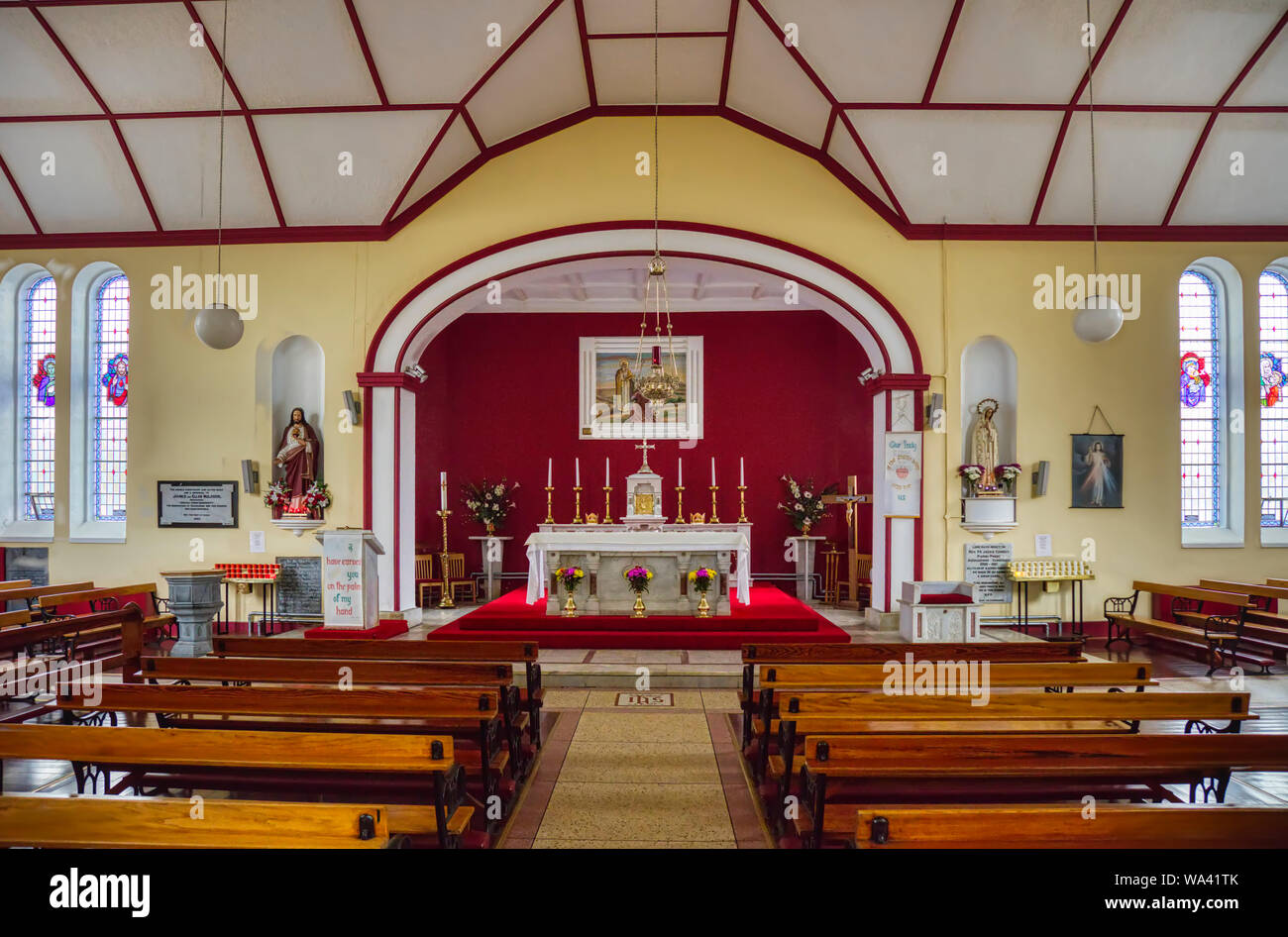 Innenraum der St. Patricks Kirche im Dorf Aghagower im County Mayo Irland Stockfoto
