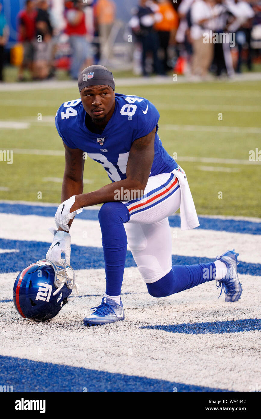 August 16, 2019, New York Giants wide receiver Alonzo Russell (84) sieht in der NFL preseason Spiel zwischen den Chicago Bears und die New York Giants bei MetLife Stadium in East Rutherford, New Jersey. Christopher Szagola/CSM Stockfoto