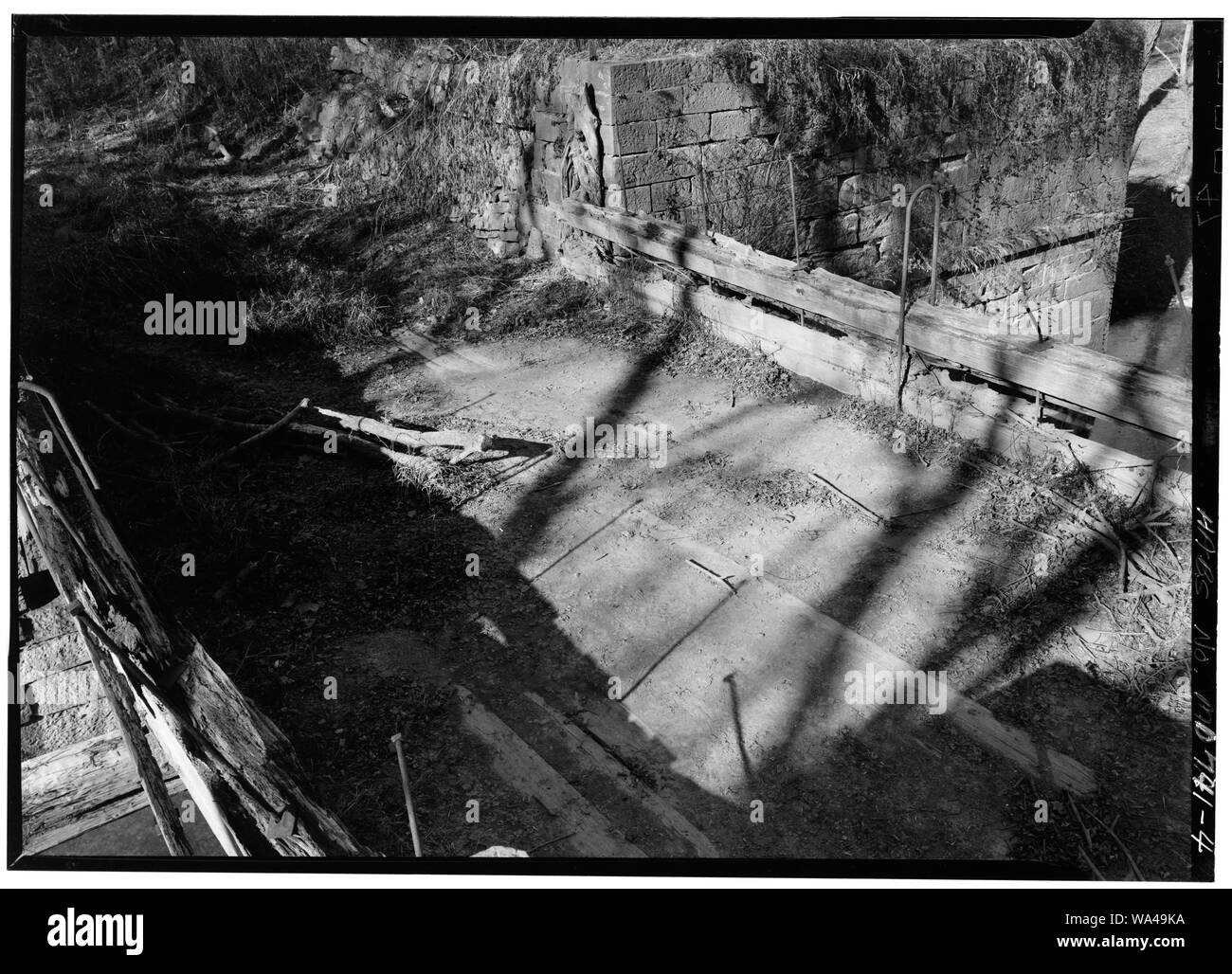 Detail der Holzboden der breiten Ausführung Trunk Aquädukt, vor Edwards Fähre. Stockfoto