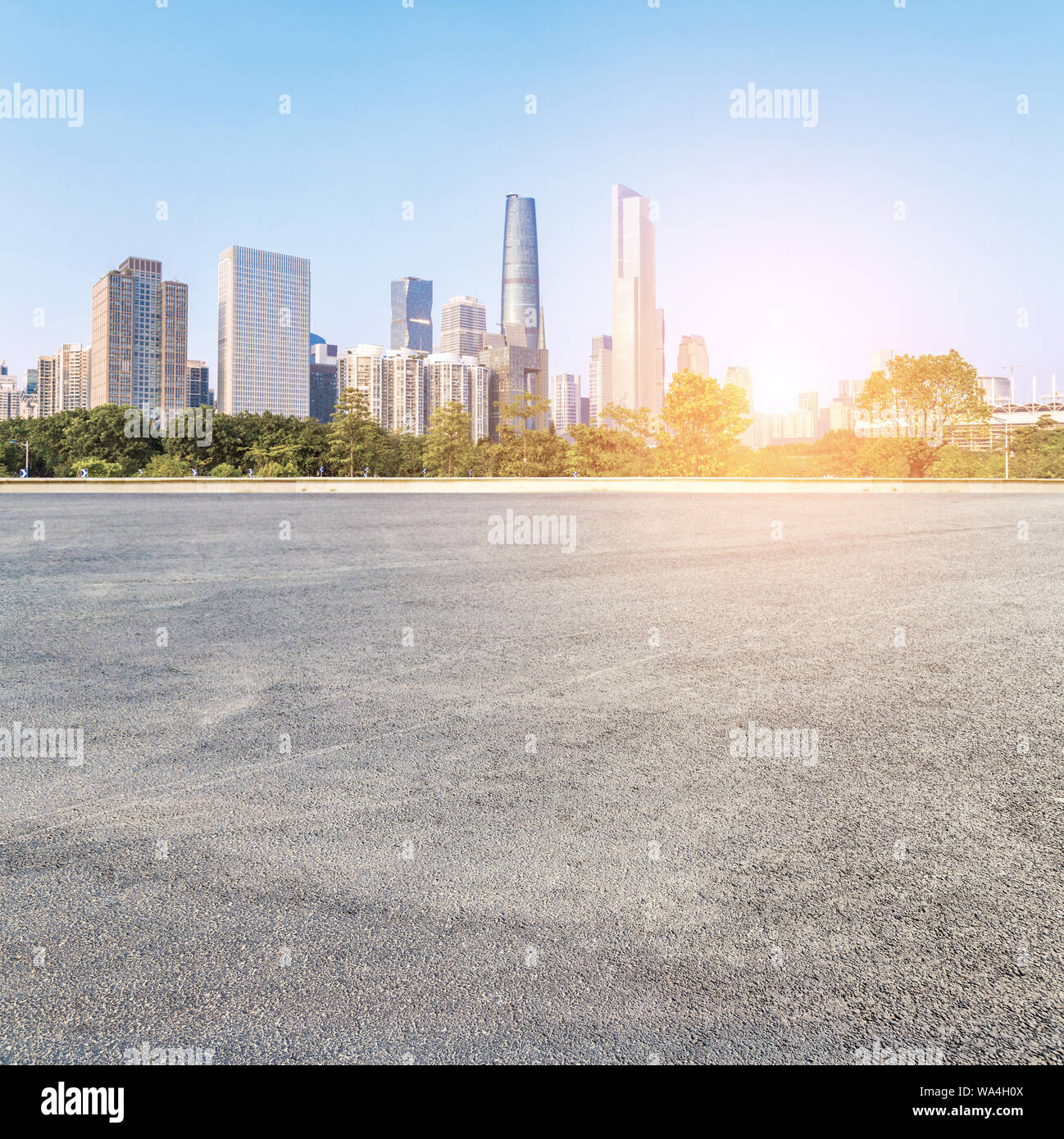 Eine Stadt ohne Autos Stockfoto