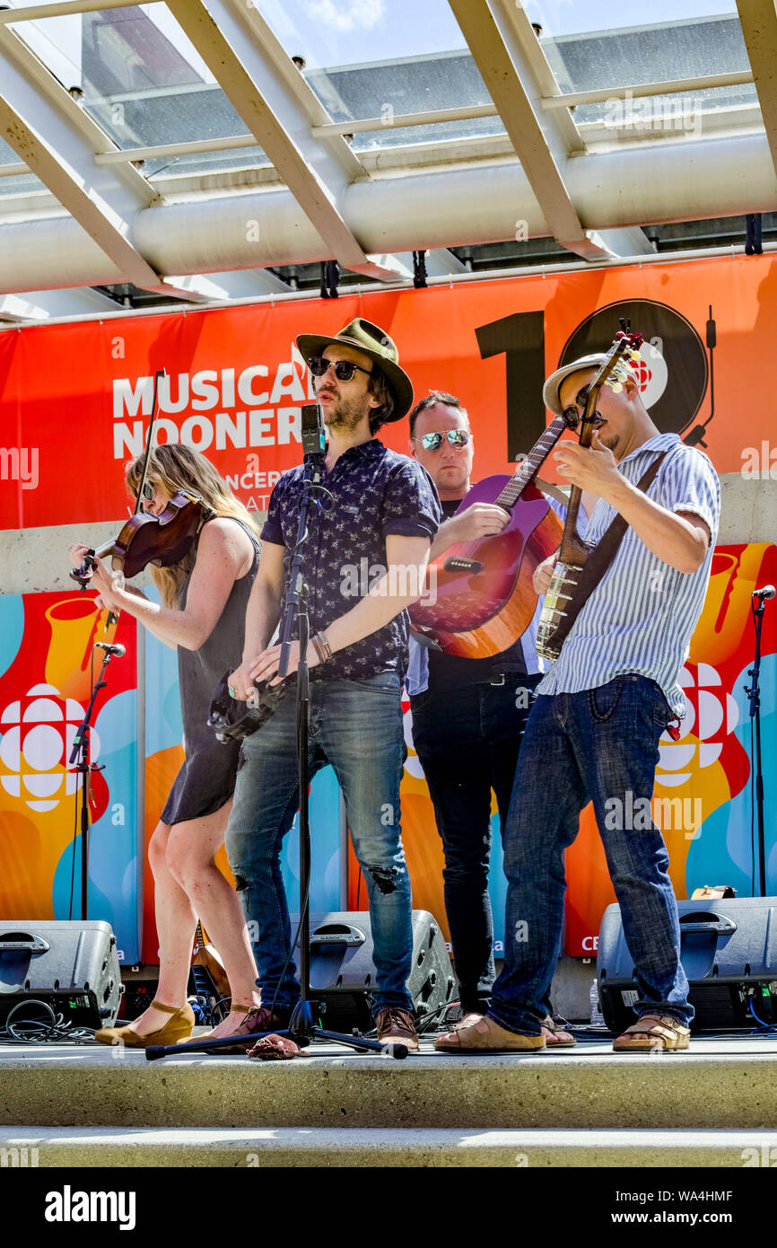 Die Flüchtigen spielen CBC musikalische Nooners, Vancouver, British Columbia, Kanada Stockfoto