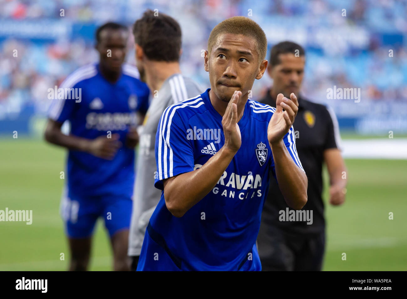 Zaragoza, Spanien. 17 Aug, 2019. Shinji Kagawa von Real Saragossa (23) Bevor die Liga Match zwischen Real Saragossa und CD Teneriffa. (Foto von Daniel Marzo/Pacific Press) Quelle: Pacific Press Agency/Alamy leben Nachrichten Stockfoto