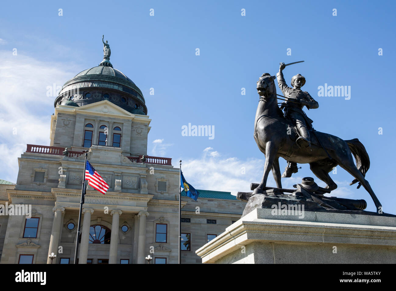 FRANCIS MAGEREN STATUE STATE CAPITOL BUILDING HELENA MONTANA USA Stockfoto