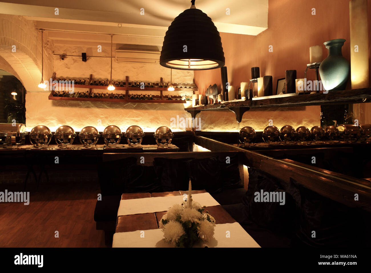 Interieur eines Restaurants Stockfoto