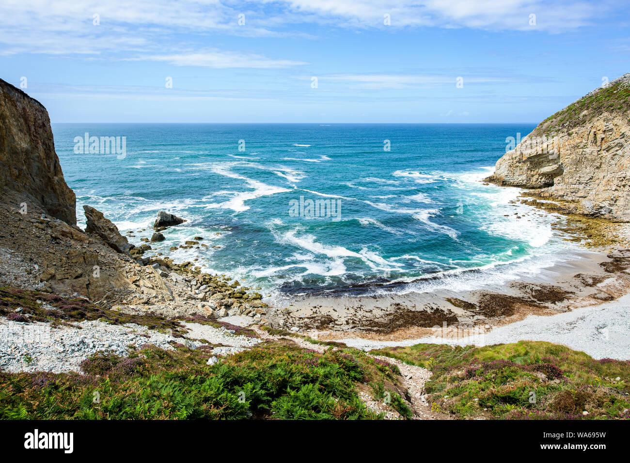Strand von Pointe du Raz in der Bretagne in Frankreich Stockfoto