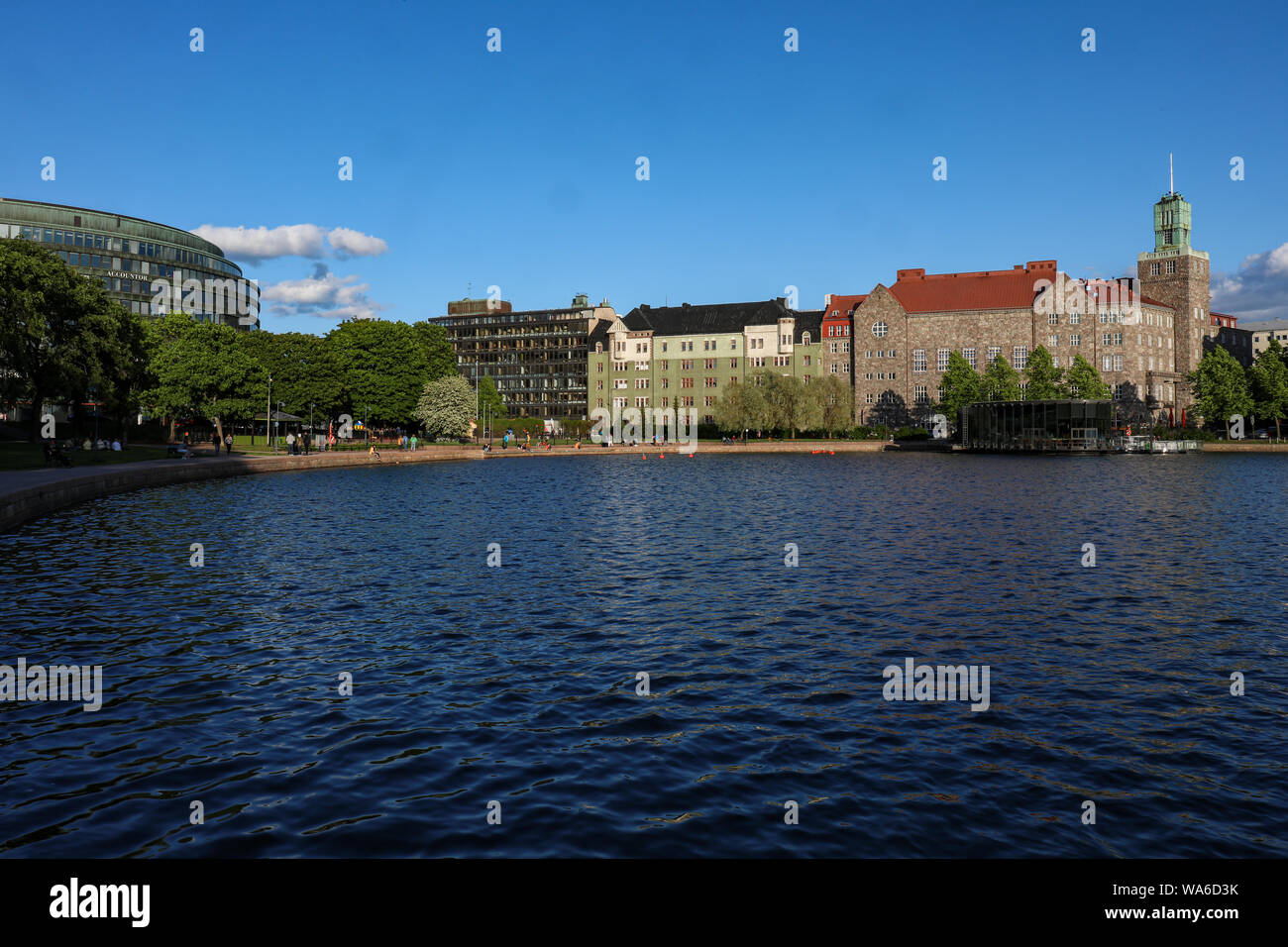 Eläintarhanlahti Bay View in Helsinki, Finnland Stockfoto