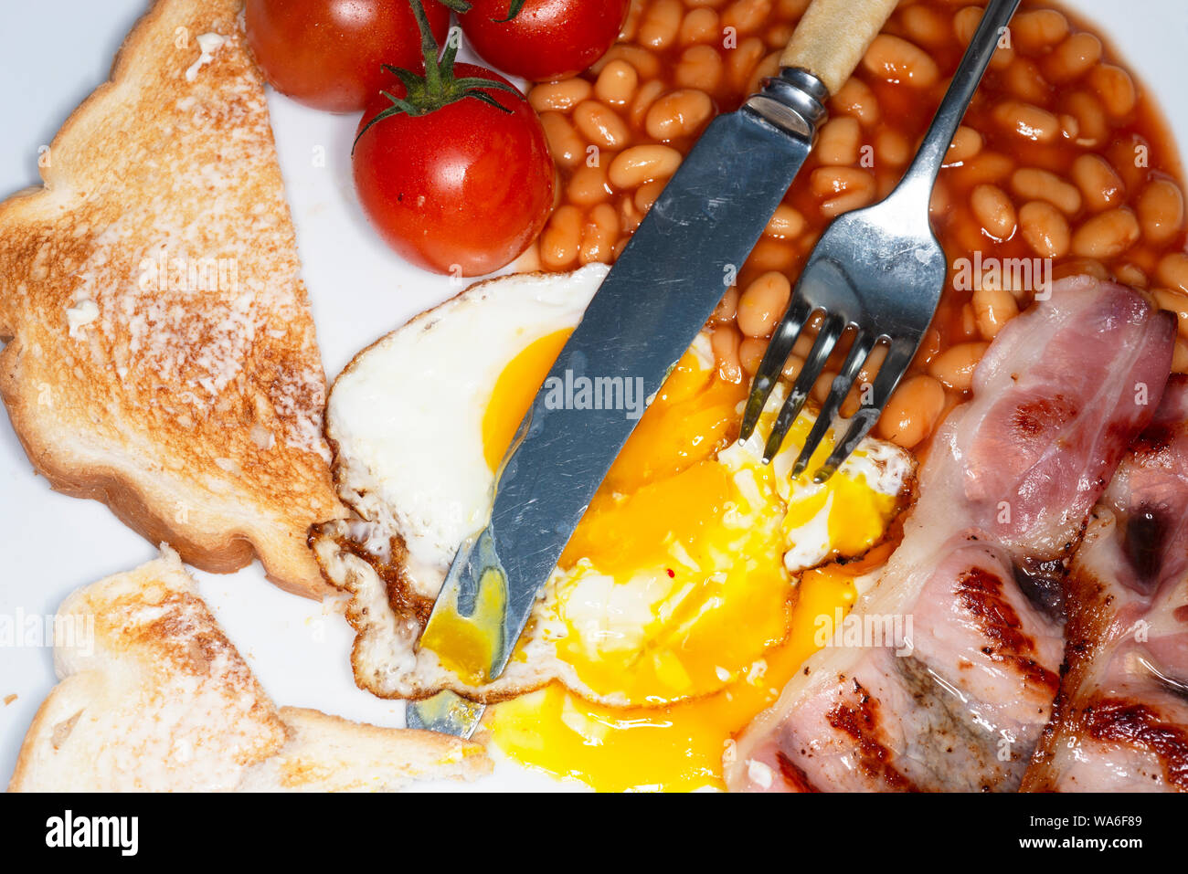 Nicht gefressenes warmes Frühstück Stockfoto