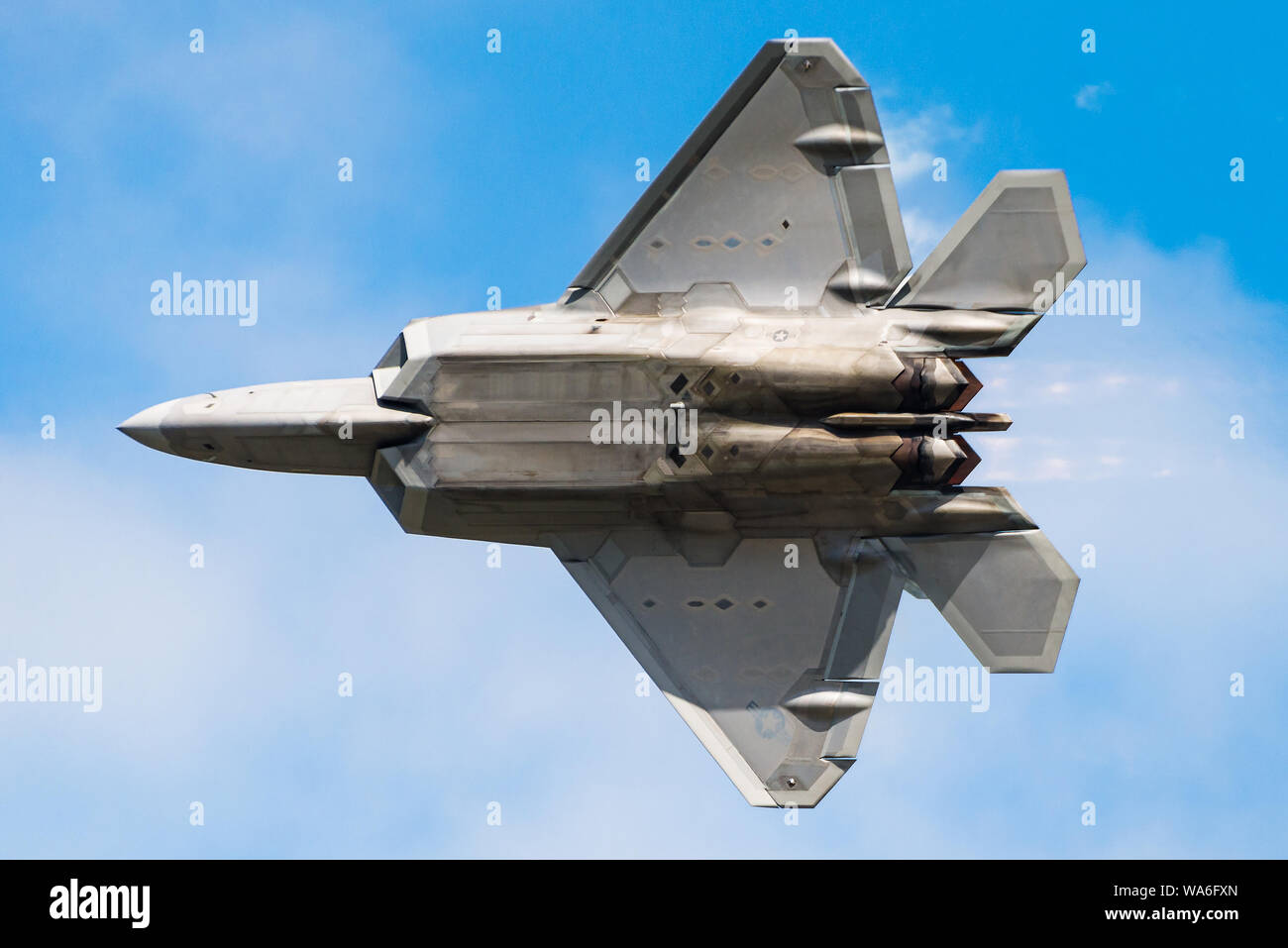 Eine Lockheed Martin F-22 Raptor fünfte Generation Stealth Fighter Jet der United States Air Force. Stockfoto