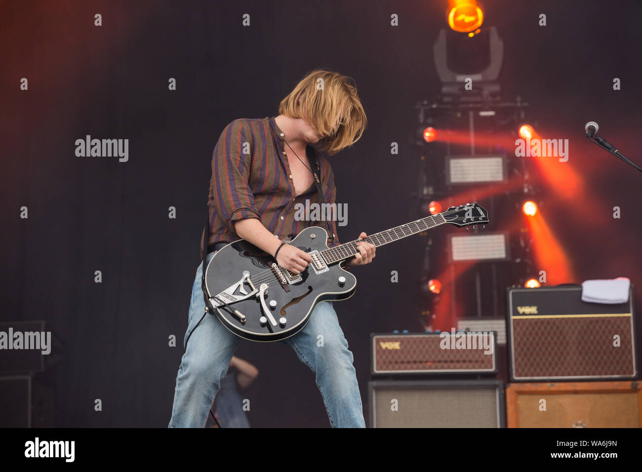 Finsbury Park, London, Großbritannien, 1. Juli 2017, Joe Langridge-Brown, nichts als Diebe Lead Gitarrist Joe Langridge-Brown auf Gemeinschaftsebene Festival in Lond Stockfoto