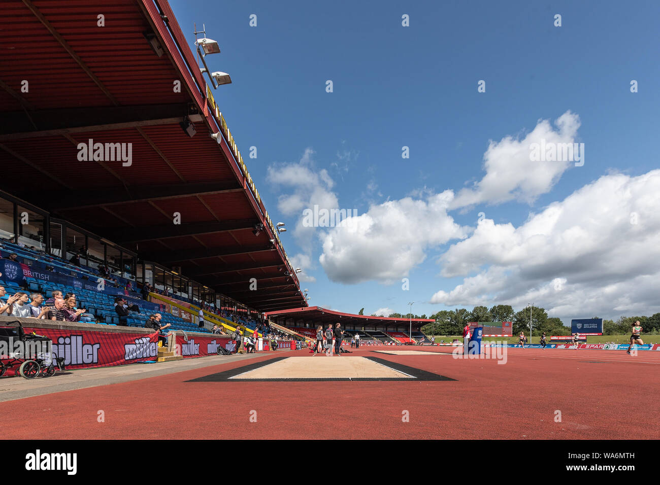 Birmingham, Großbritannien. 18. August 2019. Allgemeine Stadion ansehen, bevor die Muller Grand Prix Birmingham - IAAF Diamond League - im Alexander Stadium, Birmingham, England am 18. August 2019. Credit: UK Sport Pics Ltd/Alamy leben Nachrichten Stockfoto