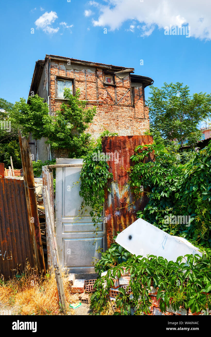 Verlassene Hütte Slum shanty Haus in Ankara, Hamamonu, Türkei Stockfoto