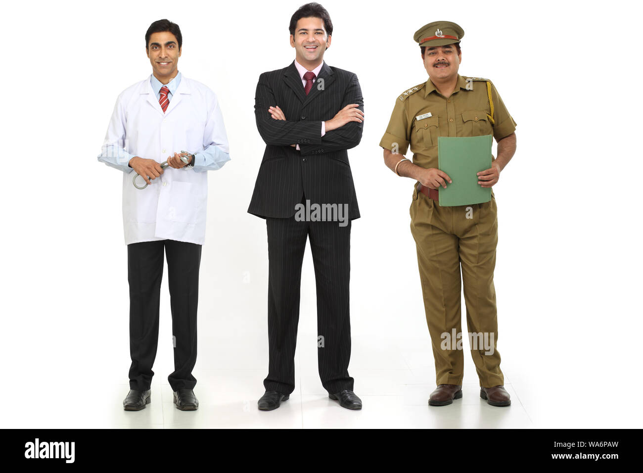 Gruppe von Fachleuten mit verschiedenen Berufen Stockfoto