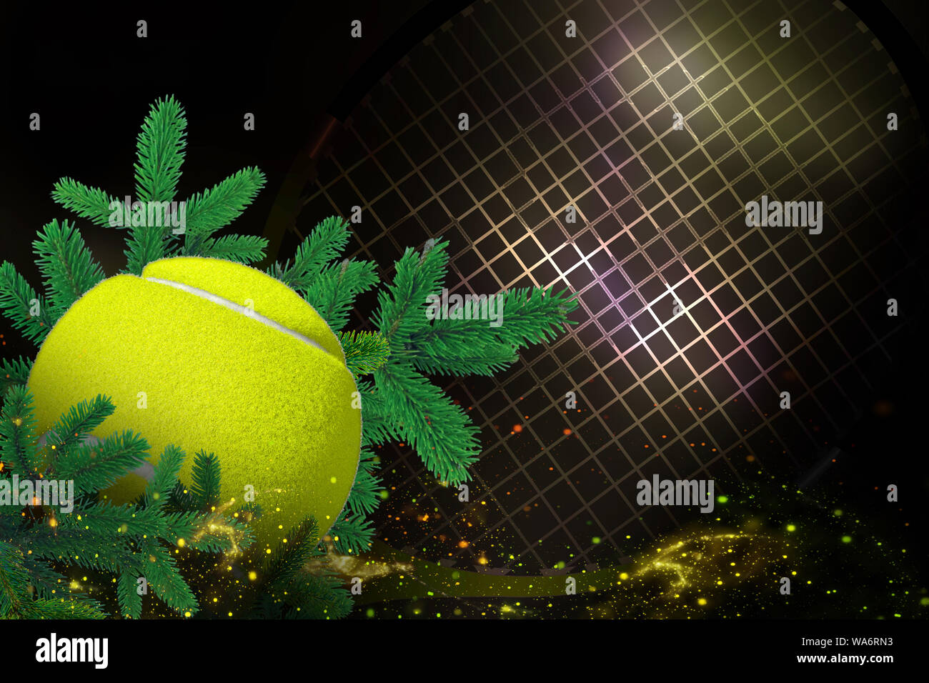 Tennis ball, festliche Weihnachten Dekoration Stockfoto