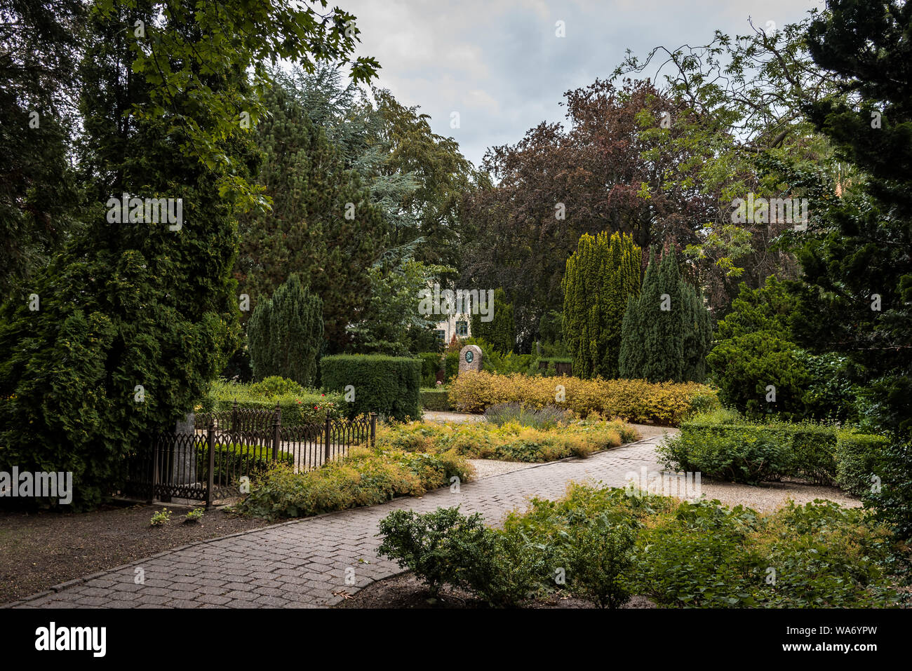 Die garnisons Friedhof, einem wunderschönen Friedhof in Kopenhagen, 16. August 2019 Stockfoto