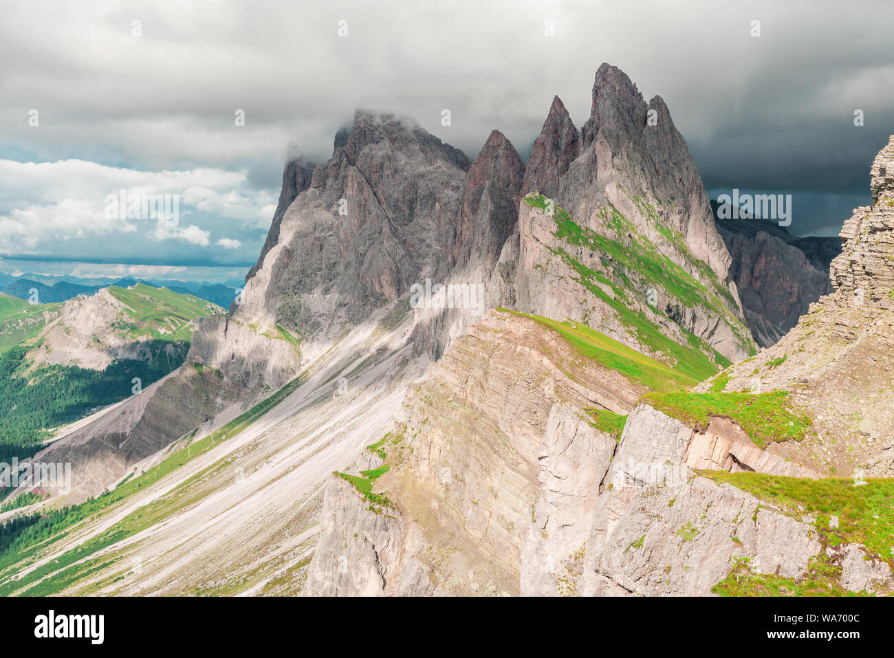 Seceda Berg in den Dolomiten, Südtirol, Italien Europa Stockfoto