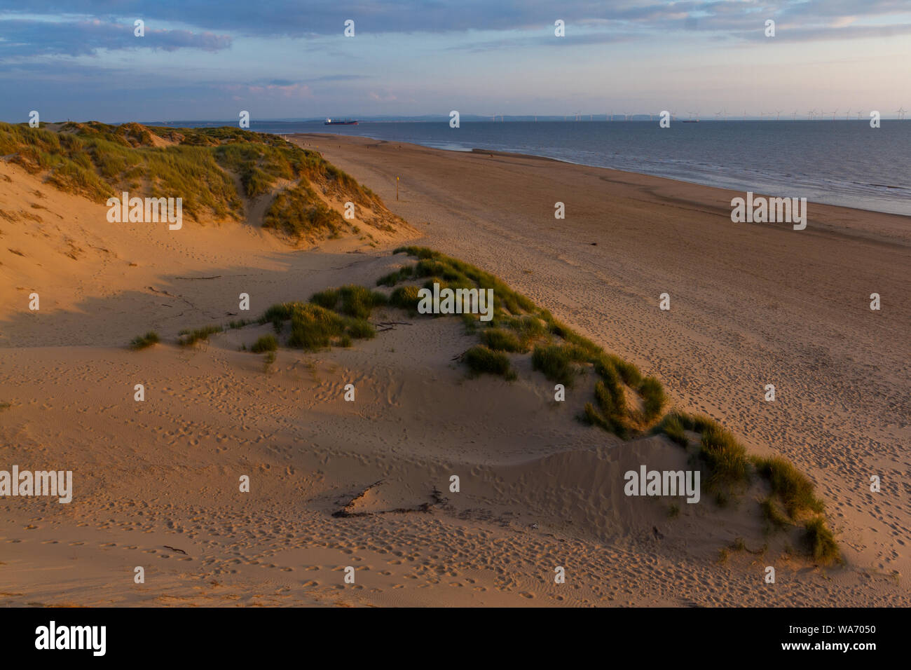 Abend bei Formby Strand, Merseyside, UK Stockfoto