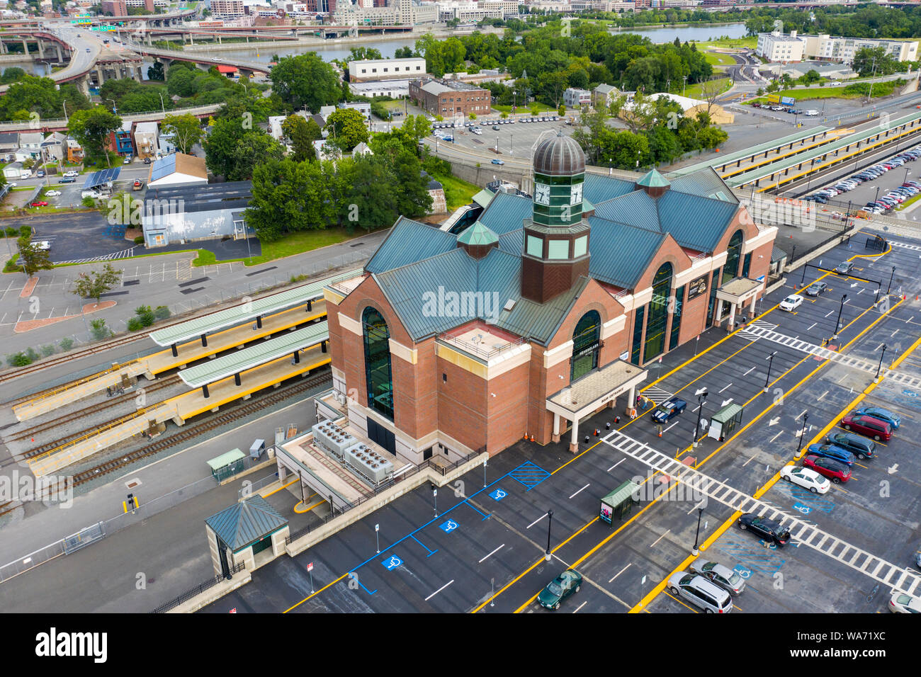 Albany und Rensselaer Amtrak Station, Rensselaer, NY, USA Stockfoto