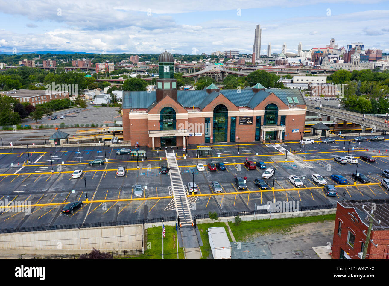 Albany und Rensselaer Amtrak Station, Rensselaer, NY, USA Stockfoto