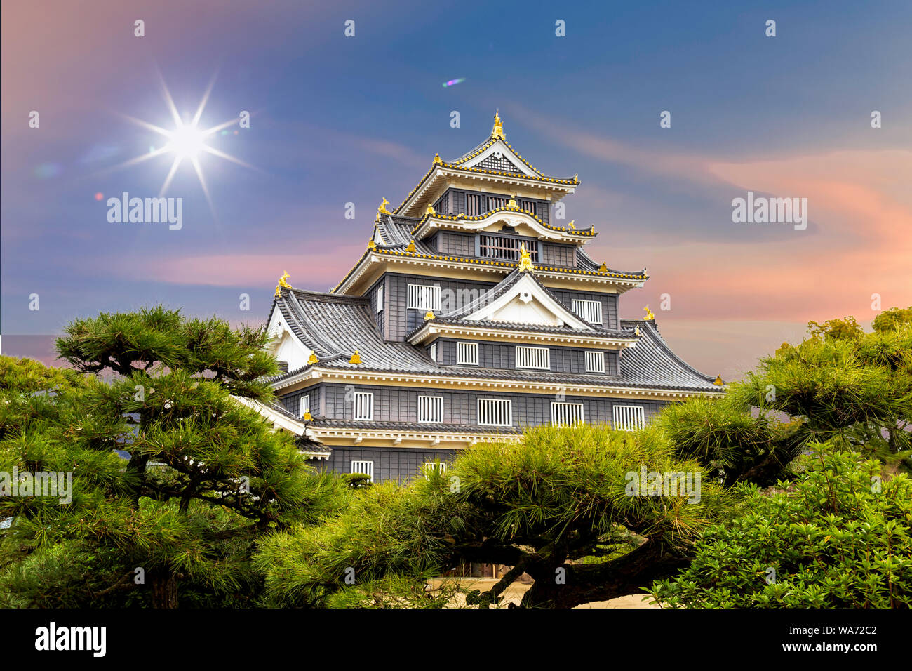 Okayama Castle ist historische Sehenswürdigkeit berühmt in Okayama Präfektur, Japan. Stockfoto