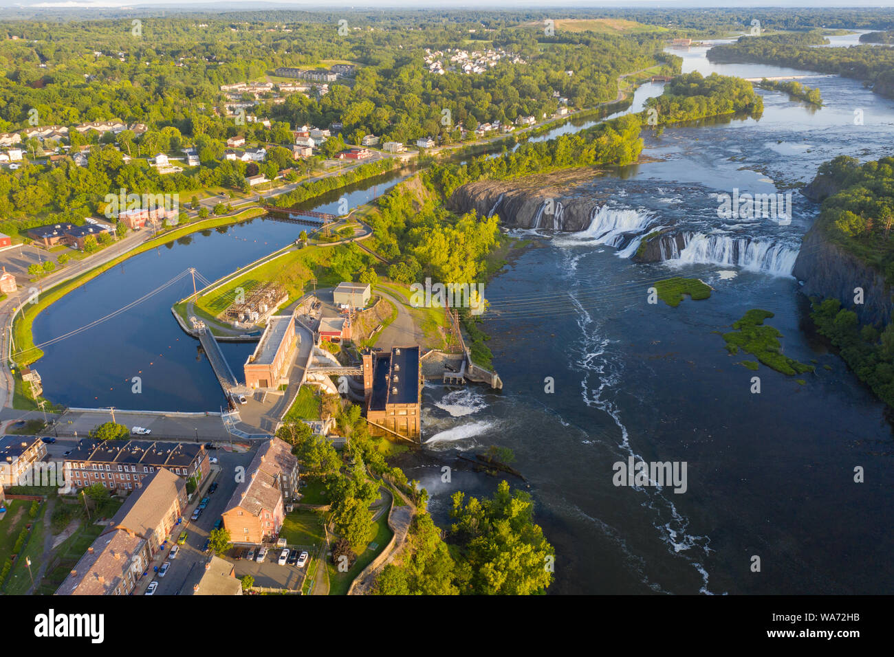 Cohoes fällt, Kraftwerk, hydroectric Pflanze, Cohoes, New York, USA Stockfoto