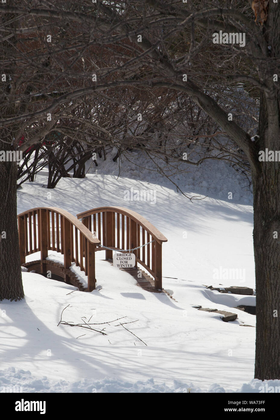 Brücke nach Nirgendwo ist geschlossen Stockfoto