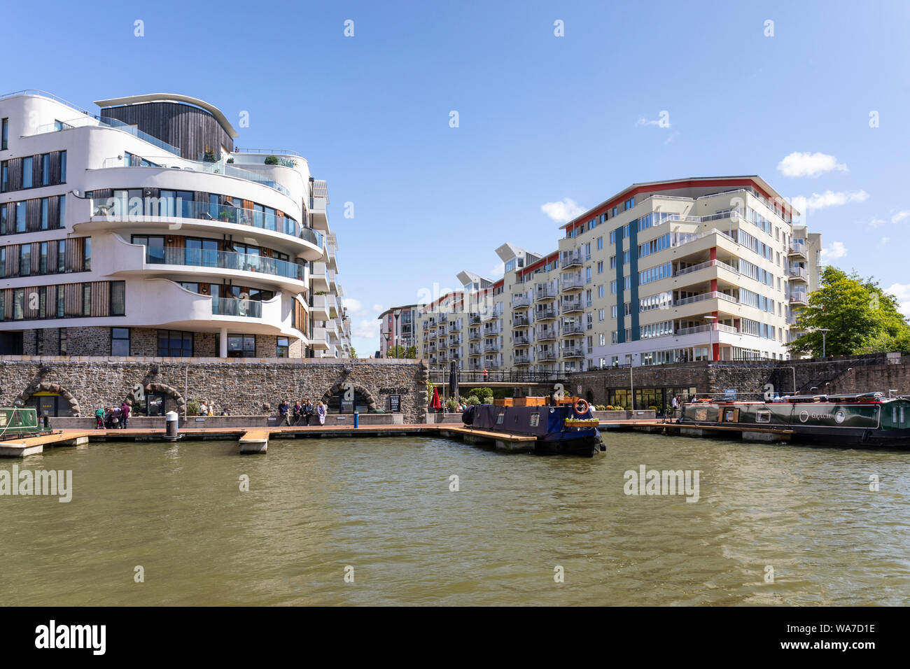 Bristol Harbourside, Waterfront Moderne Apartments, City of Bristol, England, Großbritannien Stockfoto