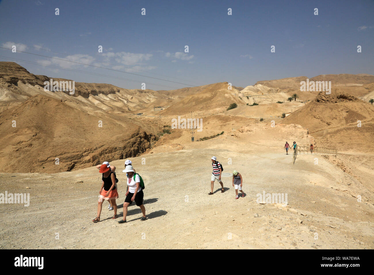 Pilgerreise im Heiligen Land. Pilger besuchen die Website von Masada. Israel. Stockfoto