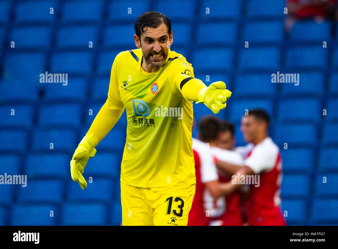 Barcelona, Spanien. 18 Aug, 2019. Diego Lopez von Espanyol während des La Liga Match zwischen RCD Espanyol und Sevilla CF RCDE Stadion in Barcelona, Spanien. Credit: Christian Bertrand/Alamy leben Nachrichten Stockfoto