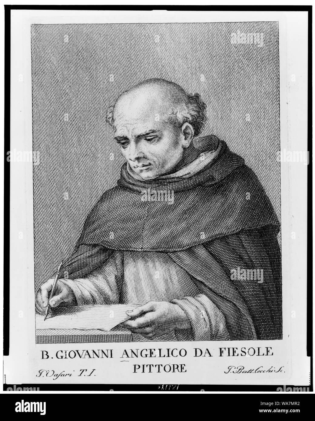 B. Giovanni Angelico da Fiesole, Pittore/G. Vasari, T.I. ; G. Batt. Cocchi Sc. Stockfoto