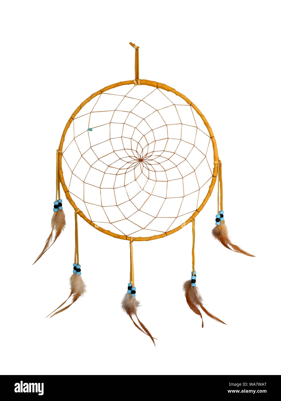 Native American handgefertigte Traumfänger, auf weißem Hintergrund Stockfoto