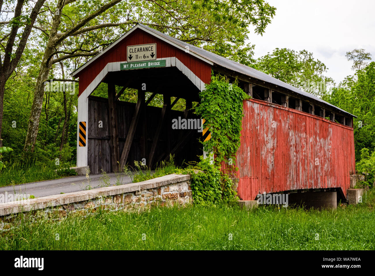 Mount Pleasant Covered Bridge, County Road 304, Jackson Township, Pennsylvania Stockfoto