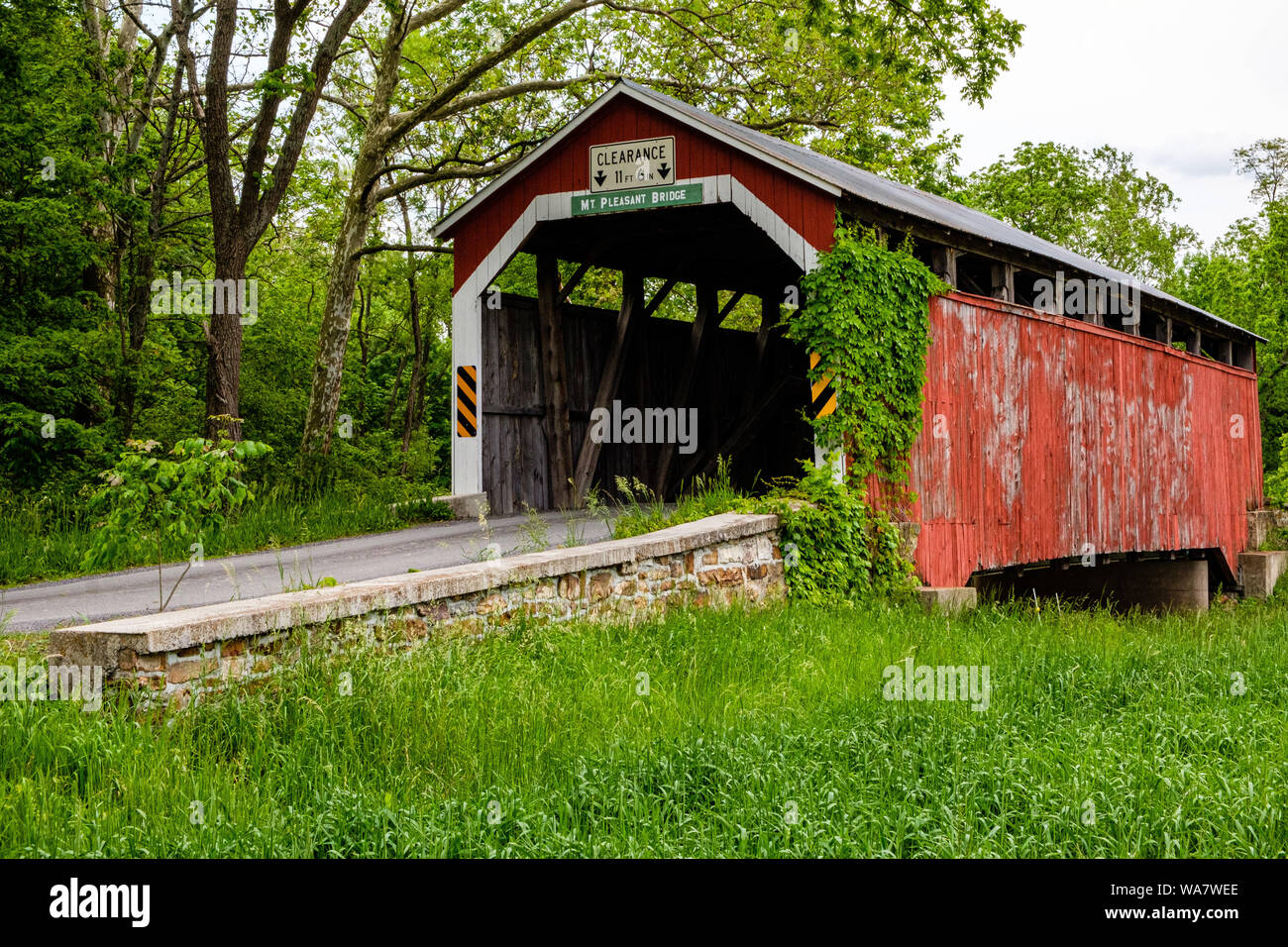Mount Pleasant Covered Bridge, County Road 304, Jackson Township, Pennsylvania Stockfoto